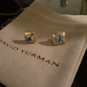 David Yurman Blue Topaz, 18k Gold and .925 earings